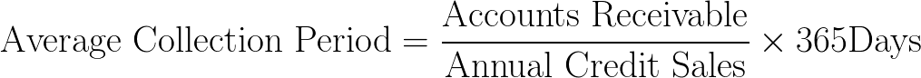 average collection period,ACP formula,equation,calculator