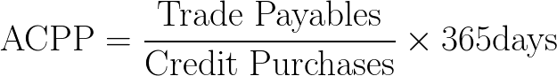 average creditor payment period,ACPP formula,equation,calculator