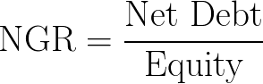 net gearing ratio,NGR formula,equation,calculator