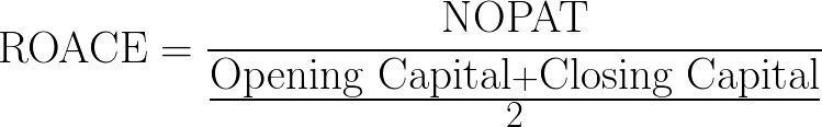 return on average capital employed,ROACE formula,equation,calculator