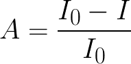Absorptance or absorption factor (given intensity of the radiation) formula