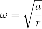 Angular velocity in circular motion (given radius and acceleration) formula