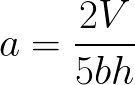 Apothem length of pentagonal prism (given volume,side and height) formula