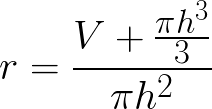 Base radius of Spherical cap (given volume and height) formula