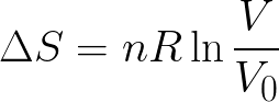 Change in entropy with constant heat and temperature formula