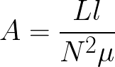 Cross-section area of solenoid (given magnetic permeability,number of turns,inductance,length) formula