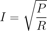 Current(given power and resistance) formula
