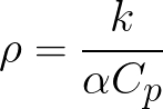 Density (given thermal diffusivity,Thermal Conductivity and heat capacity) formula