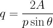 Diagonal of quadrilateral (given area ,angle, and one diagonal) formula