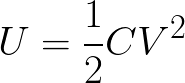 Electric potential energy in a capacitor (given electric potential difference and capacitance) formula