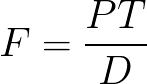 Force (given power,time and displacement) formula