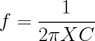 Frequency (given capacitive reactance and capacitance) formula