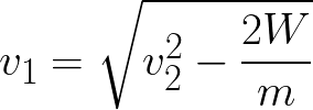 Initial velocity (given total work, mass and final velocity) formula