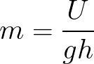 Mass (given gravity potential energy , altitude and gravity acceleration) formula