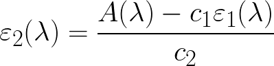 Molar absorbance of one component in a mixture (Beer-Lambert law) formula