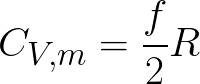 Molar heat capacity of an ideal gas (Given degrees of freedom) formula