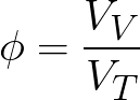 Porosity (Measuring by gas expansion method) formula