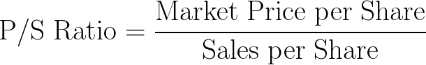 Price-to-sales ratio formula