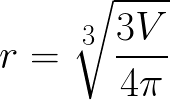 Radius of sphere (given Volume) formula