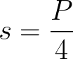 Side length of square (given perimeter) formula