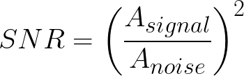 Signal-to-noise ratio (Given the amplitude of both signal and noise) formula