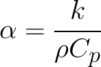 Thermal diffusivity (given thermal conductivity, density and specific heat capacity) formula