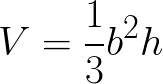 Volume of square pyramid (given base edge and height) formula