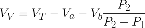 Volume of the pores (Measuring porosity by gas expansion method) formula